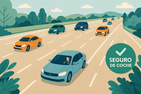 Varios coches circulan por una autopista en Alemania con total garantía gracias a su seguro de coche.