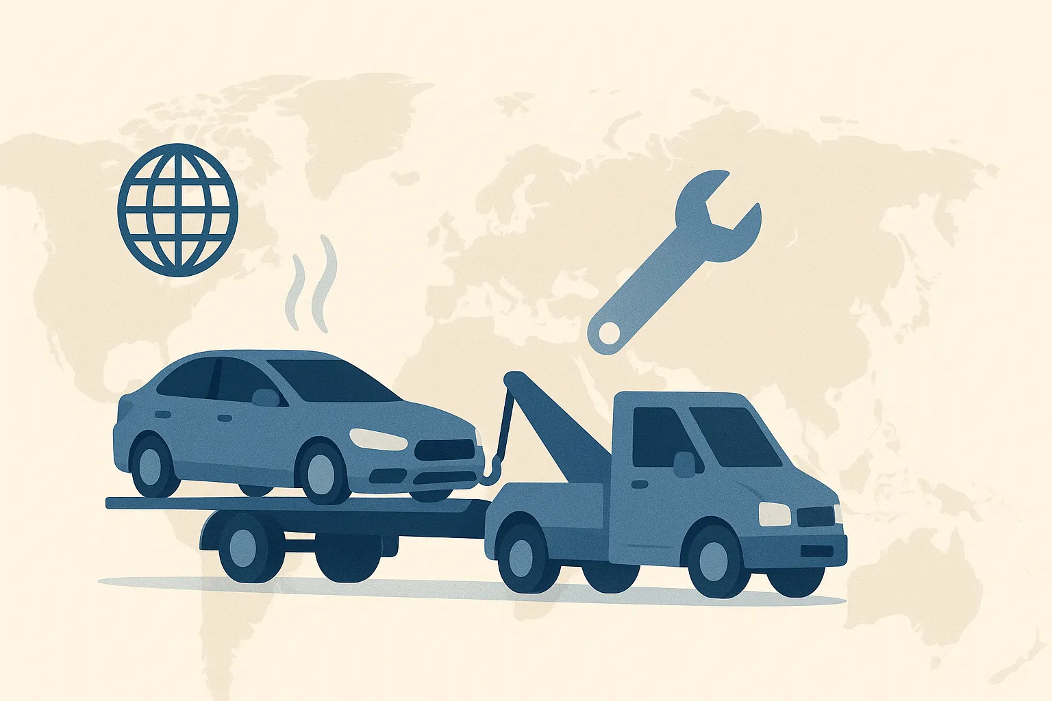 Asistencia en carretera internacional para averías de coche con grúa y cobertura mecánica