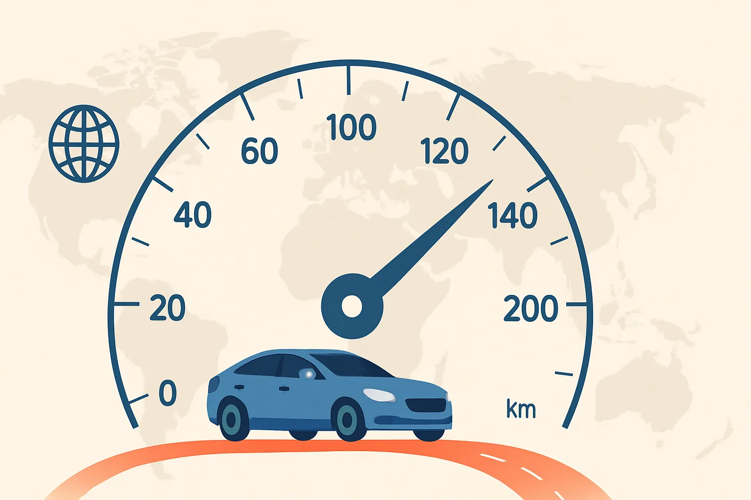 Conducción internacional a alta velocidad con seguro de coche y cobertura global.