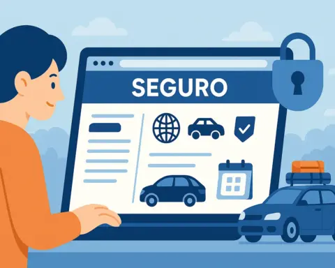 Contratación segura de seguro de coche online con cobertura global y protección de datos.
