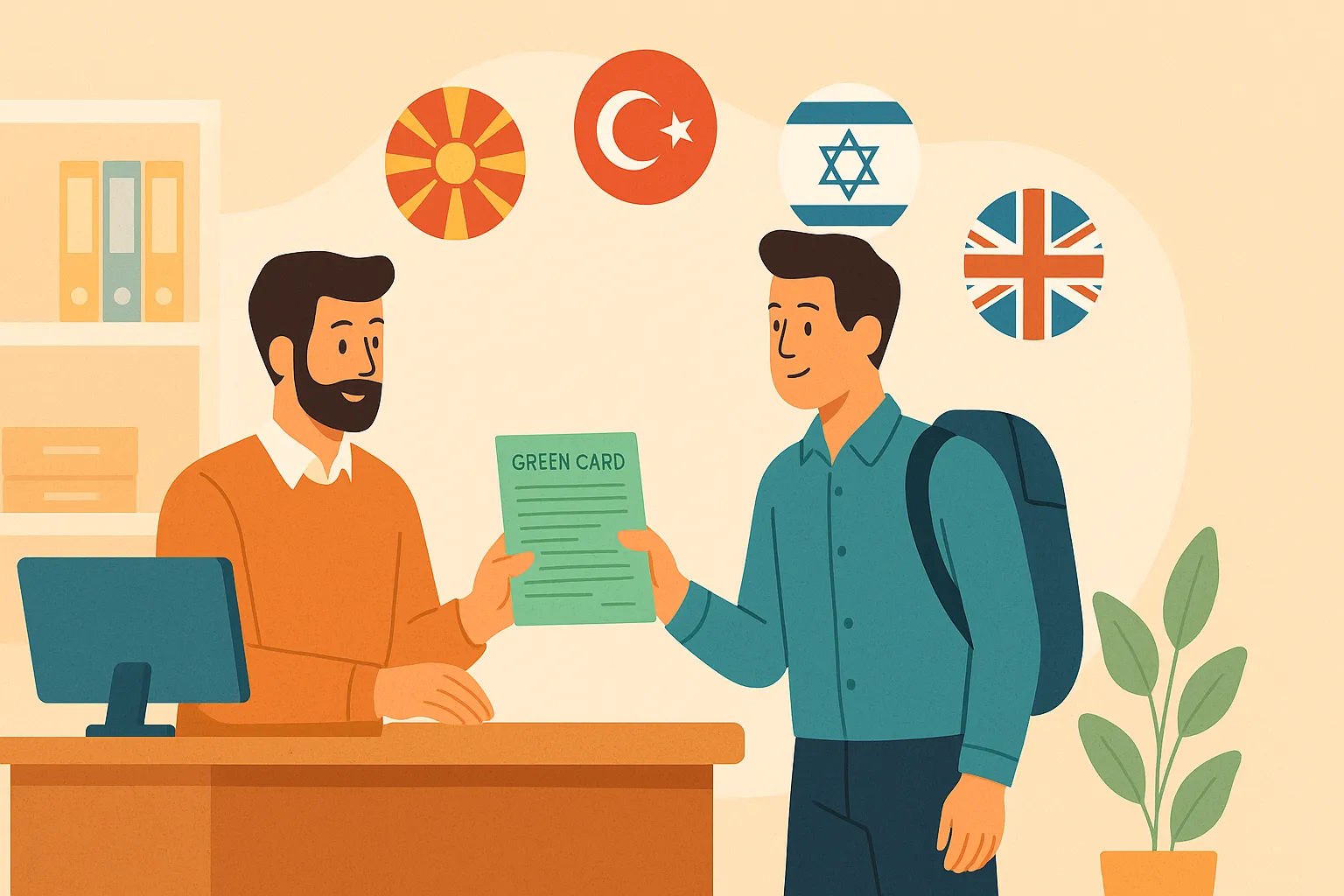 Cliente recibe en una oficina la ‘Green Card’ de un asesor y ya puede visitar países como Macedonia del Norte, Turquía, Israel y Reino Unido.